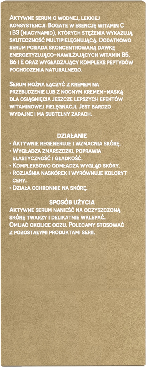 ZIAJA NATURALNIE NAWILŻAMY AKTYWNE SERUM DO TWARZY WITAMINA C.B3 30 ML