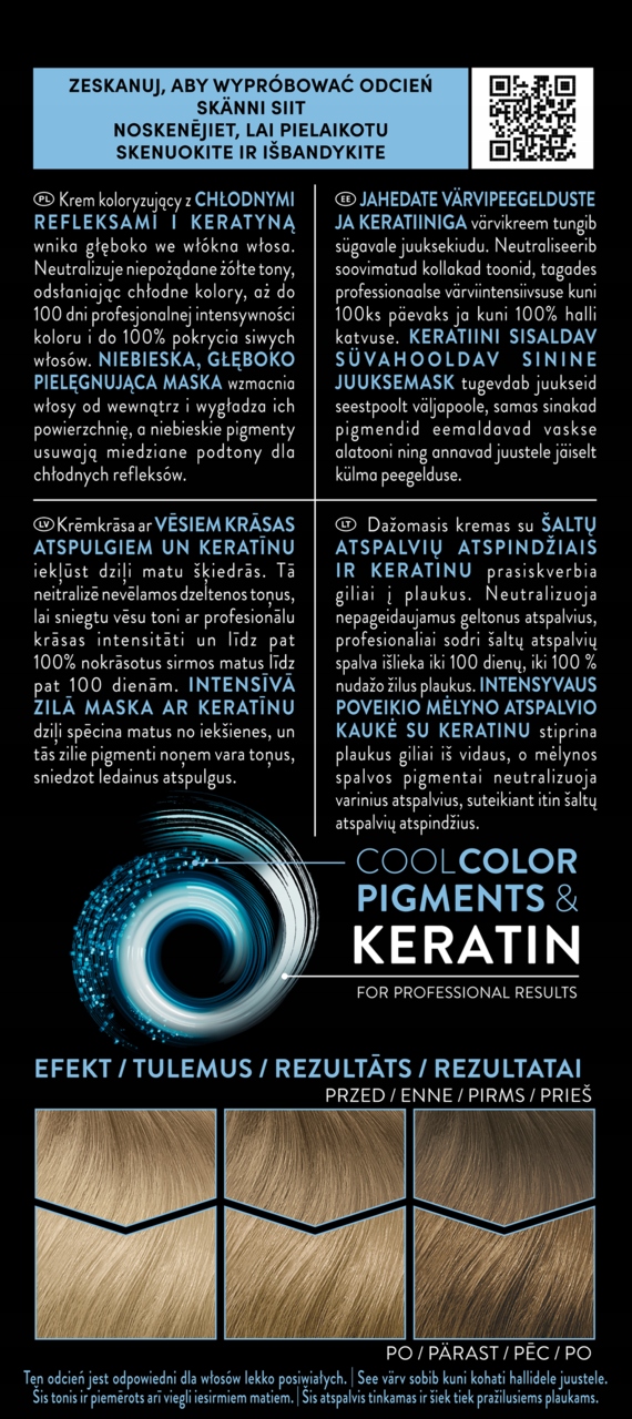 SYOSS PERMANENT BLOND LUMINOUSFARBA DO WŁOSÓW NR 8_5 JASNY POPIELATY BLOND