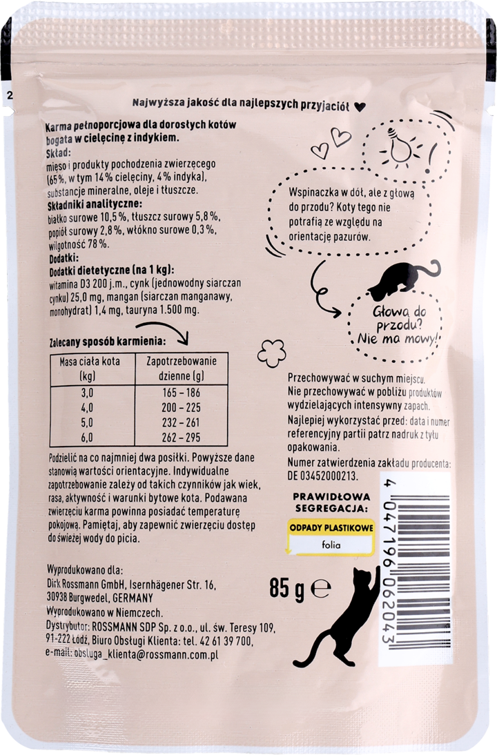 WINSTON MOKRA KARMA DLA KOTA CIELĘCINA I INDYK 85G