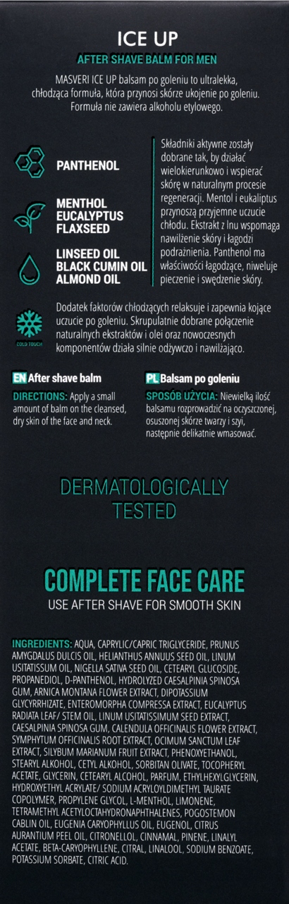 MASVERI MEN ICE UP BALSAM PO GOLENIU CHŁODZĄCY 75 ML