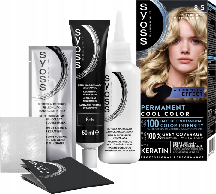 SYOSS PERMANENT BLOND LUMINOUSFARBA DO WŁOSÓW NR 8_5 JASNY POPIELATY BLOND