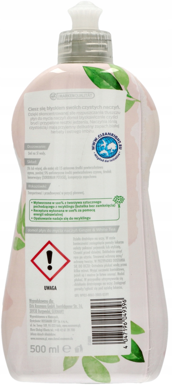 DOMOL PŁYN DO MYCIA NACZYŃ GINGER WHITE TEA 500 ML