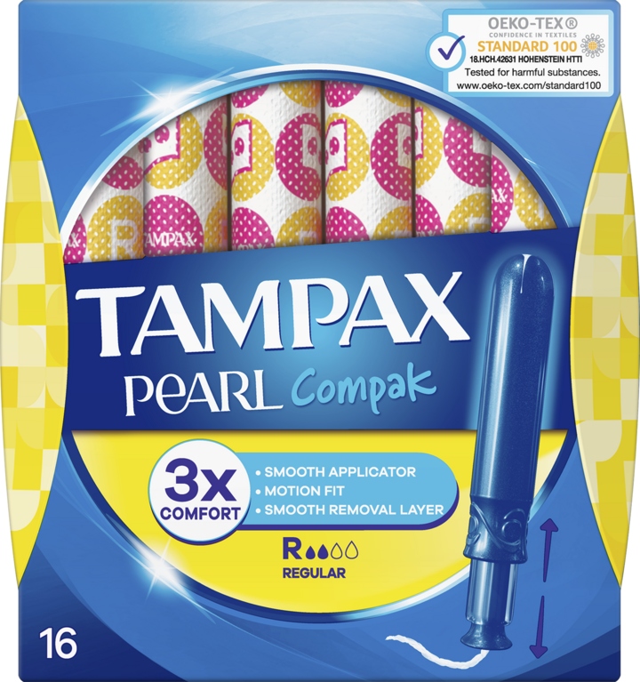 TAMPAX PEARL COMPAK TAMPONY Z APLIKATOREM REGULAR 16 SZT