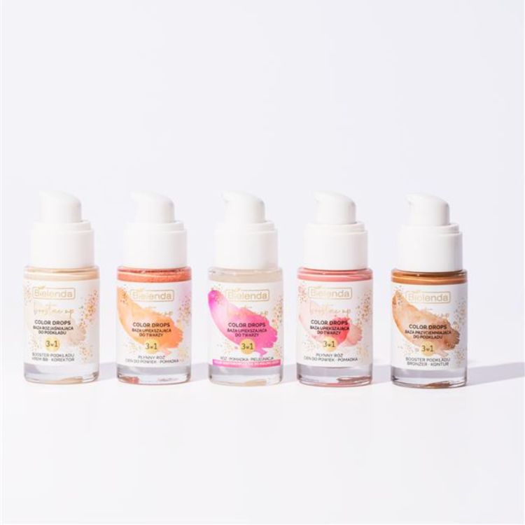 BIELENDA BOOST ME UP COLOR DROPS BAZA UPIĘKSZAJĄCA DO TWARZY 3W1 RÓŻ 15 ML