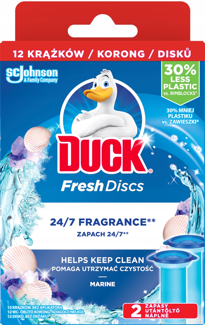 DUCK FRESH DISCS KRĄŻEK DO WC MORZE 2 X 36 ML