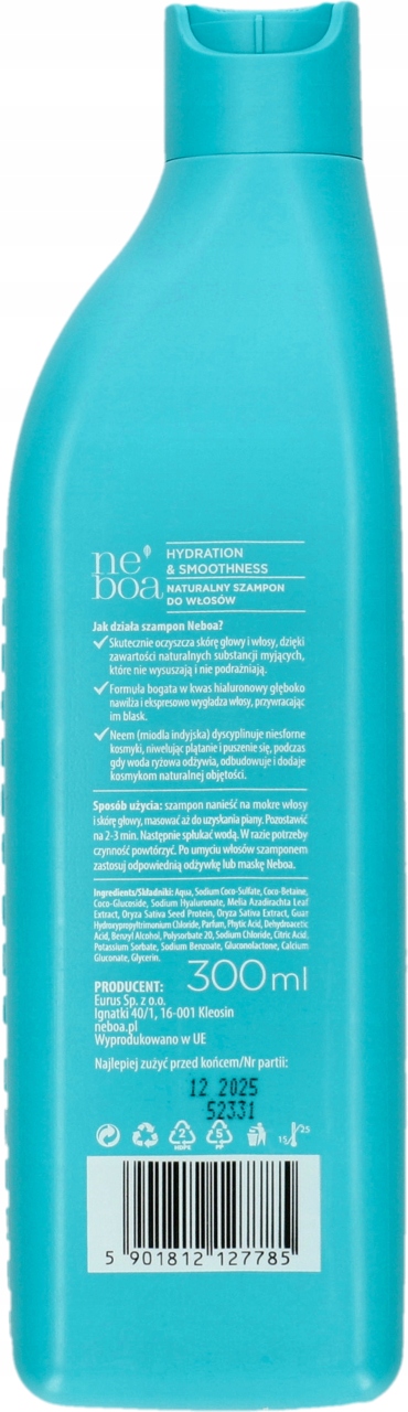 NEBOA HYDRATION SMOOTHNESS SZAMPON DO WŁOSÓW 300ML