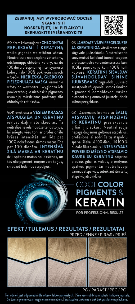 SYOSS PERMANENT COOL COLOR FARBA DO WŁOSÓW NR 12_59 CHŁODNY PLATYNOWY BLOND