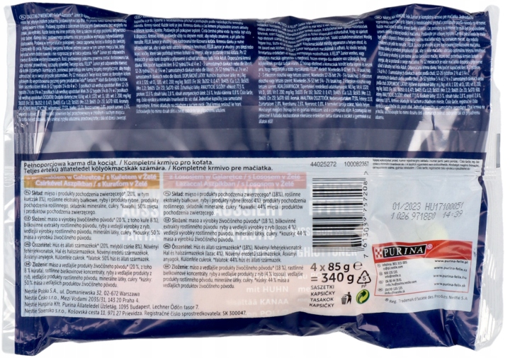 PURINA FELIX JUNIOR FANTASTIC MOKRA KARMA DLA KOCIĄT W GALARETCE 4 X 85 G