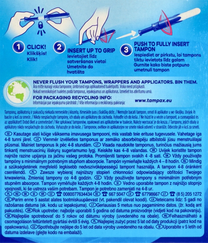 TAMPAX PEARL COMPAK TAMPONY Z APLIKATOREM SUPER 16 SZT