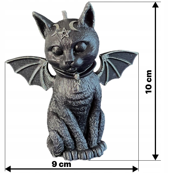 ŚWIECA RYTUALNA Z WOSKU PSZCZELEGO KOT WAMPIR NIETOPERZ PENTAGRAM 1 SZT