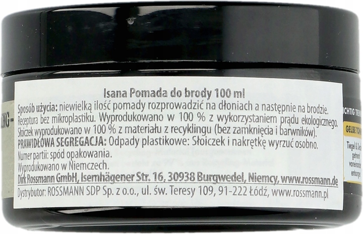 ISANA MEN POMADA DO BRODY Z OLEJEM ARGANOWYM I WOSKIEM RZEPAKOWYM 50 ML