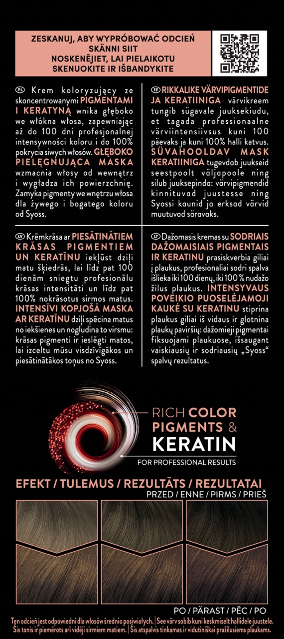 SYOSS PERMANENT COLOR FARBA DO WŁOSÓW TRWAŁA NR 5_8 ORZECHOWY BRĄZ 1 SZT