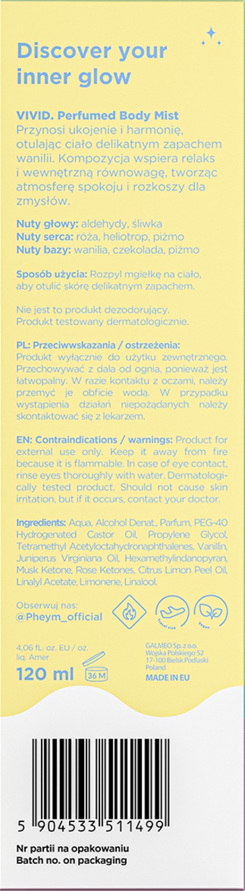 PHEYM VIVID MGIEŁKA DO CIAŁA DLA KOBIET 120 ML