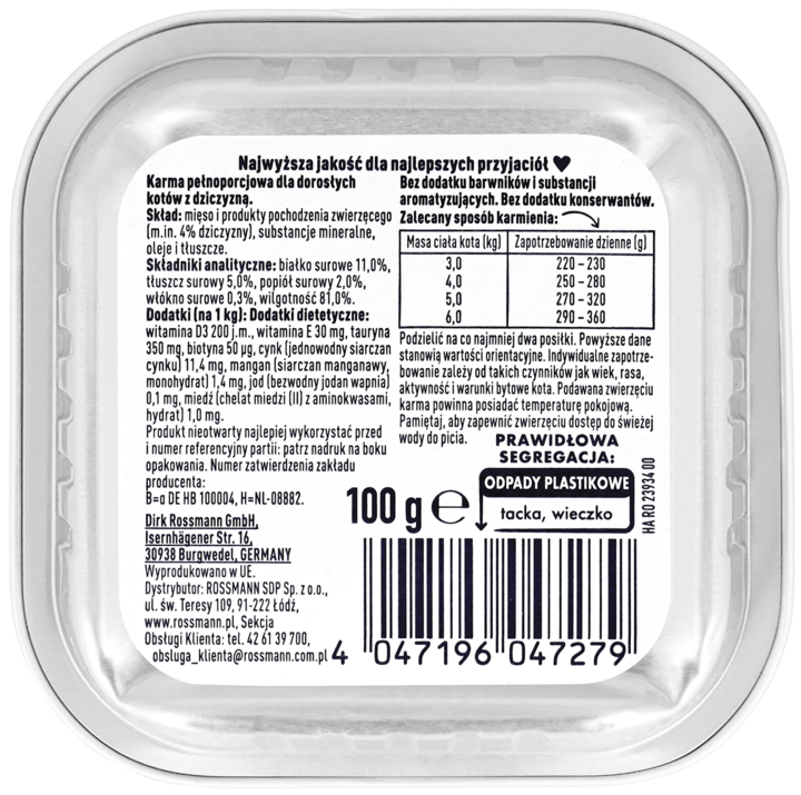 WINSTON MOKRA KARMA DLA KOTÓW Z DZICZYZNĄ 100 G