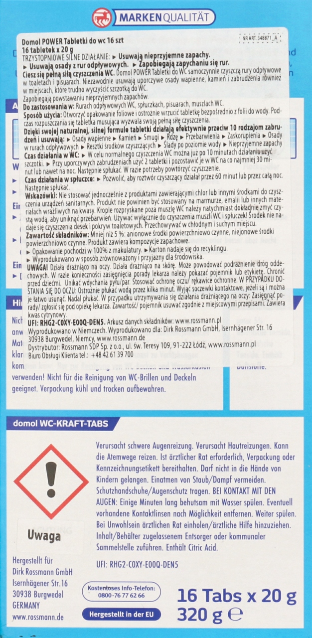 DOMOL TABLETKI DO WC 16 X 25 G