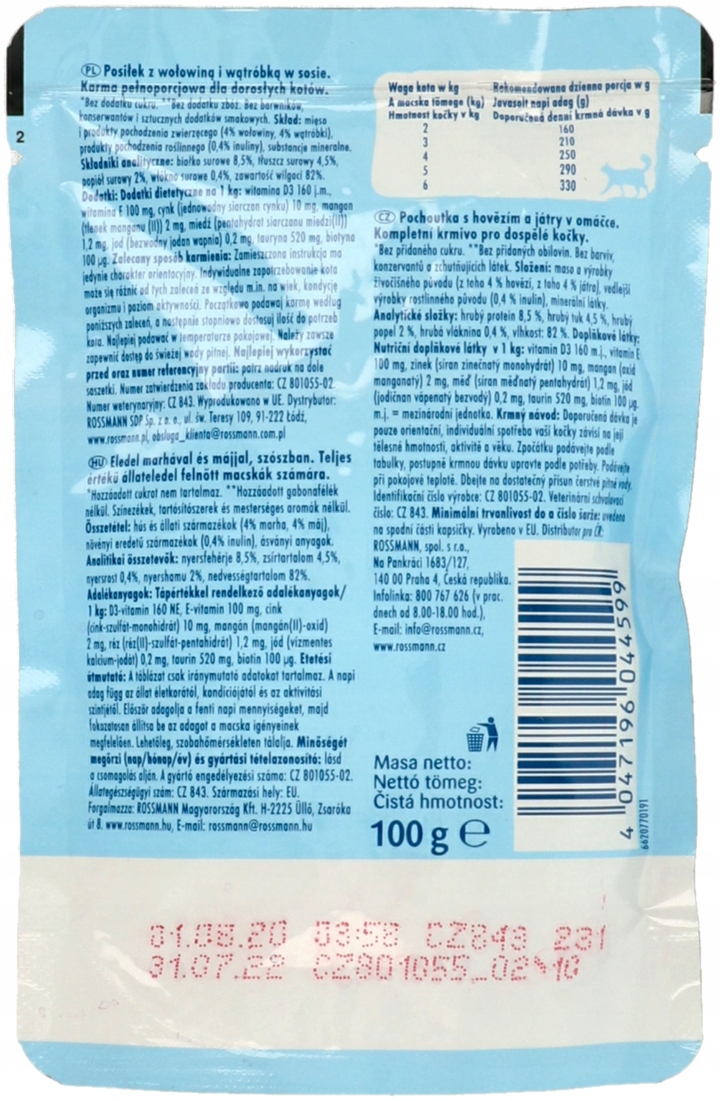 WINSTON MOKRA KARMA DLA KOTÓW Z WOŁOWINĄ WĄTRÓBKĄ