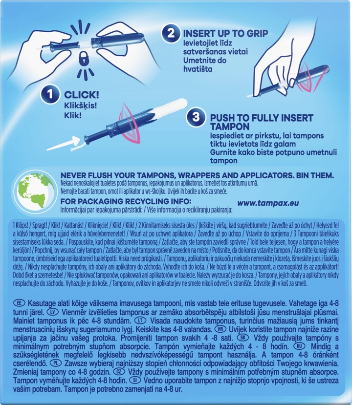 TAMPAX PEARL COMPAK TAMPONY Z APLIKATOREM REGULAR 16 SZT