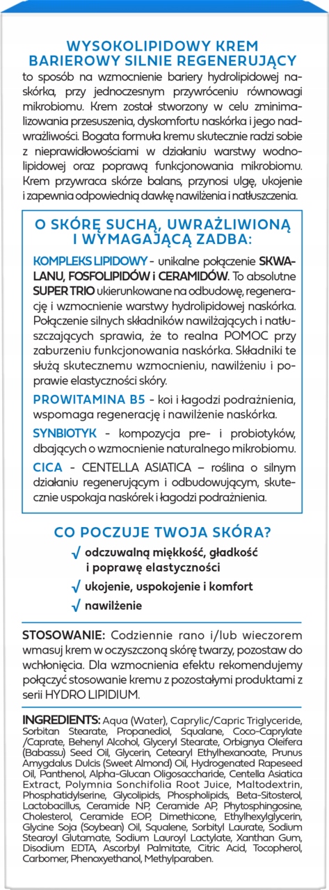 BIELENDA HYDRO LIPIDIUM KREM DO TWARZY WYSOKOLIPIDOWY REGENERUJĄCY 50 ML