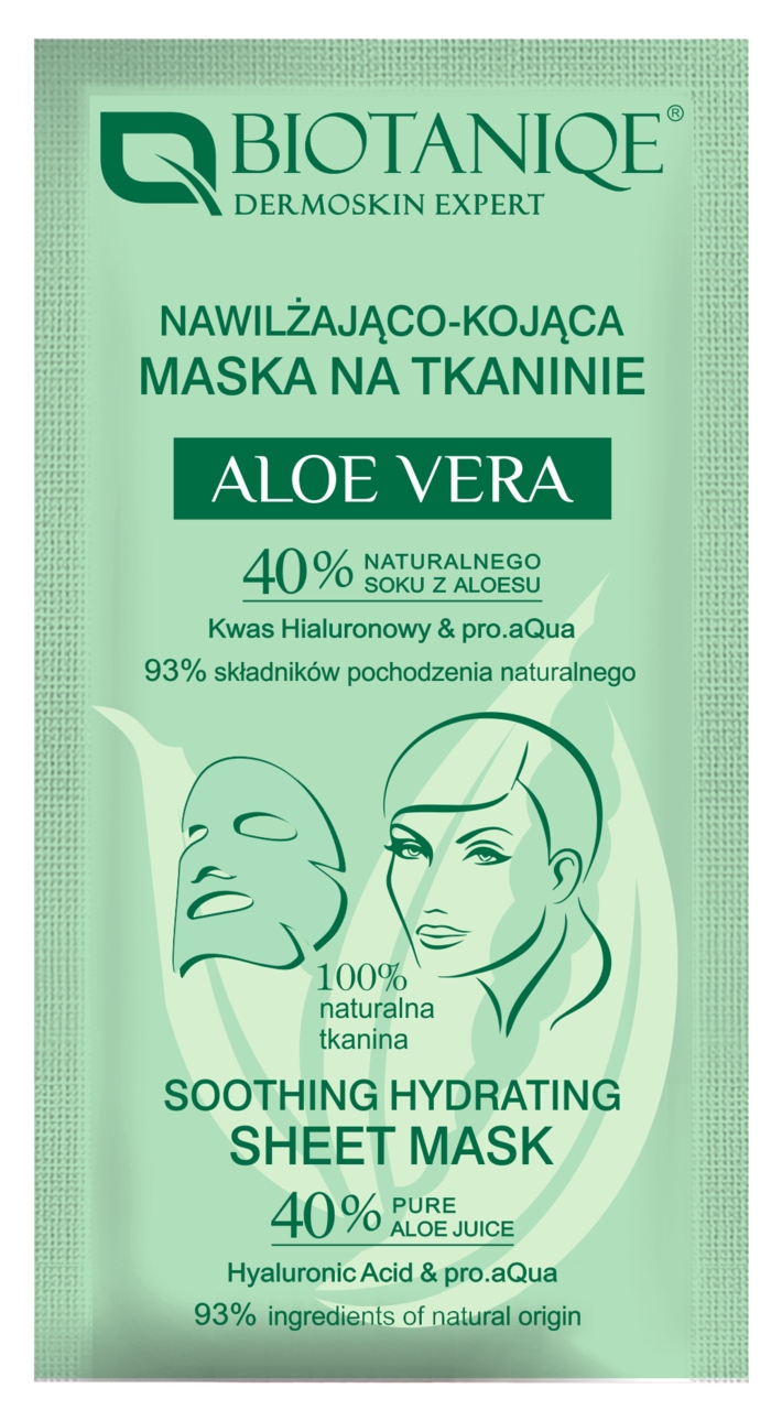 BIOTANIQE DERMOSKIN EXPERT ALOE VERA MASKA DO TWARZY NA TKANINIE 15 ML