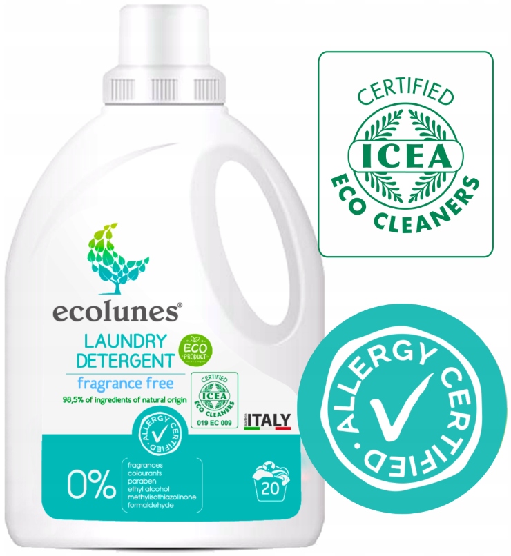 ECOLUNES HIPOALERGICZNY PŁYN DO PRANIA BEZZAPACHOWY 1000 ML