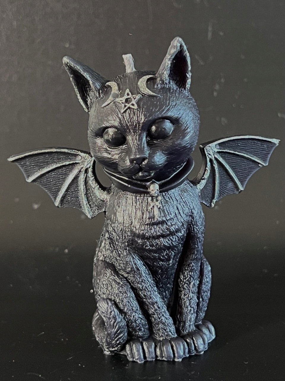 ŚWIECA Z WOSKU PSZCZELEGO KOT WAMPIR NIETOPERZ PENTAGRAM GOTYCKI 1 SZT