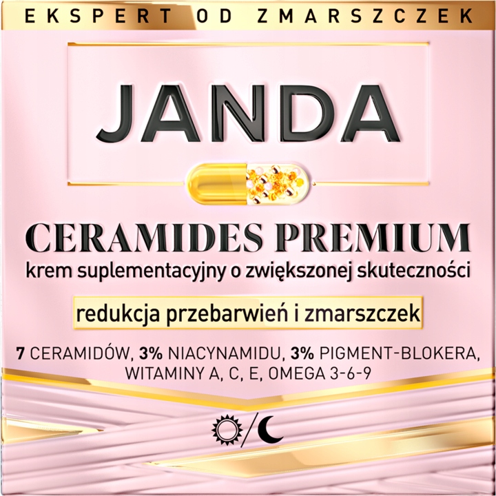 JANDA CERAMIDES PREMIUM KREM DO TWARZY REDUKCJA PRZEBARWIEŃ ZMARSZCZEK 50ML