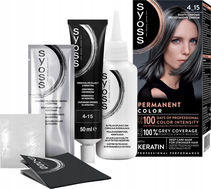 SYOSS PERMANENT COLOR FARBA DO WŁOSÓW NR 4_15 PRZYDYMIONY CHROM 1 SZT