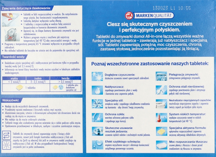 DOMOL TABLETKI DO ZMYWARKI 70 SZT