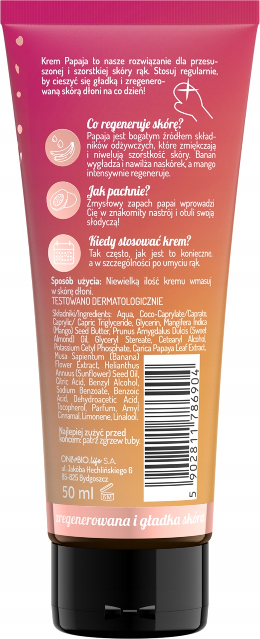 ONLYBIO HAND IN BALANCE KREM DO RĄK REGENERUJĄCY 50 ML