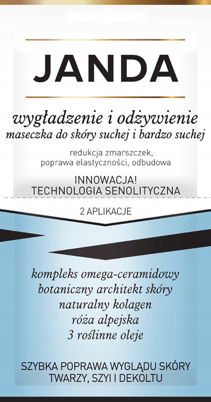 JANDA MASECZKA DO TWARZY WYGŁADZENIE I ODŻYWIENIE CERA SUCHA 10 ML