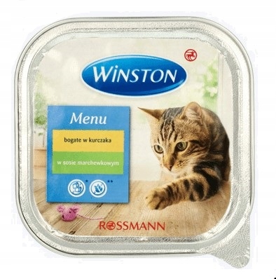 ZESTAW 14 SZTUK WINSTON MOKRA KARMA DLA KOTÓW Z KURCZAKIEM 100 G