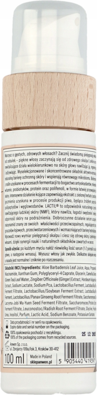 ANWEN AWARE SCALP CARE SERUM DO SKÓRY GŁOWY REWITALIZUJĄCE MIKROBIOM 100 ML