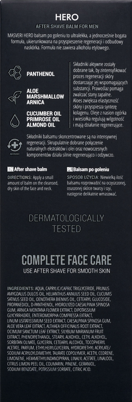 MASVERI MEN HERO BALSAM PO GOLENIU REGENERUJĄCY 75 ML