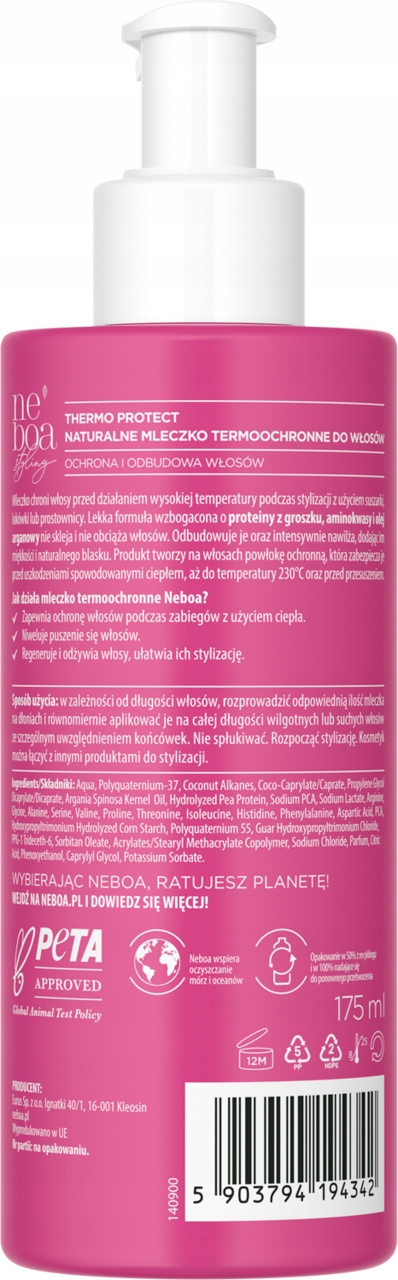 NEBOA STYLING MLECZKO DO WŁOSÓW TERMOOCHRONNE KAŻDY RODZAJ WŁOSÓW 175 ML