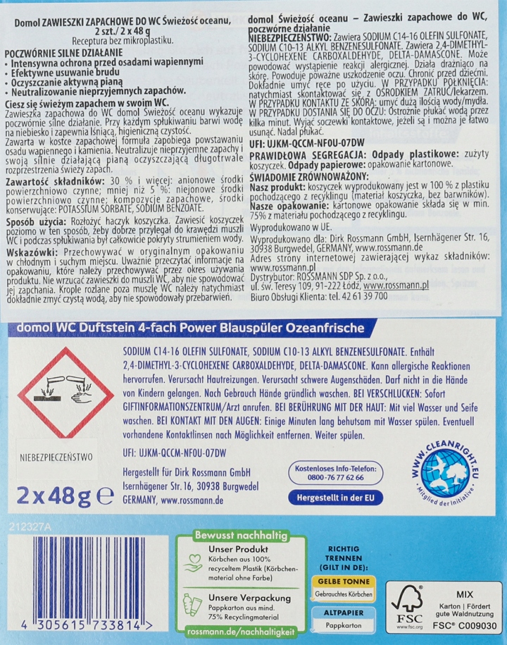 DOMOL ZAWIESZKI DO WC OCEAN 96 G