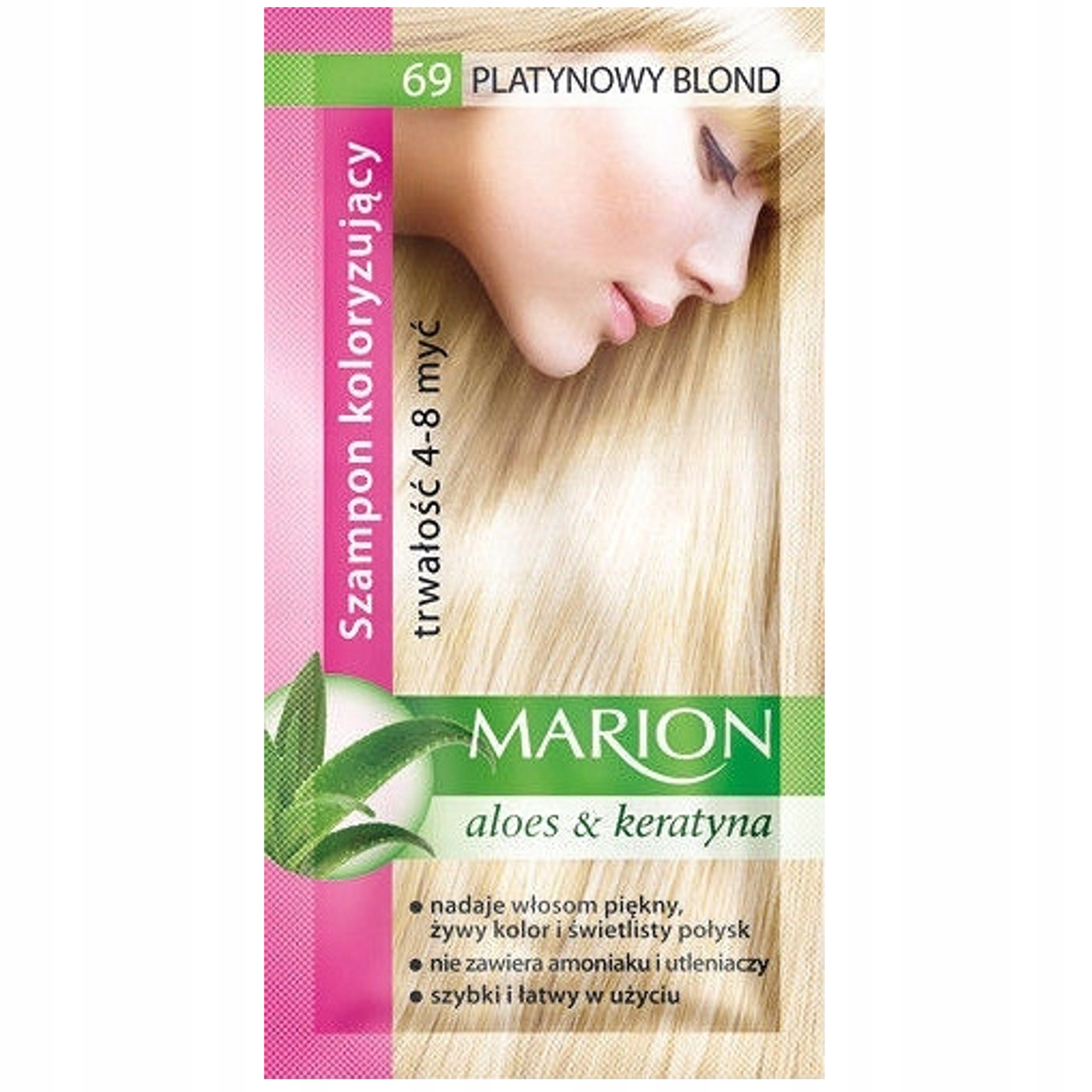 MARION SZAMPON KOLORYZUJĄCY 4-8 MYĆ 69 PLATYNOWY BLOND SASZETKA 40 ML