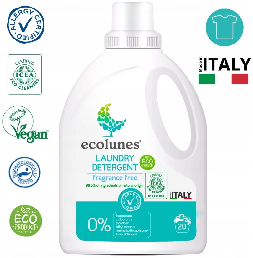 ECOLUNES HIPOALERGICZNY PŁYN DO PRANIA BEZZAPACHOWY 1000 ML