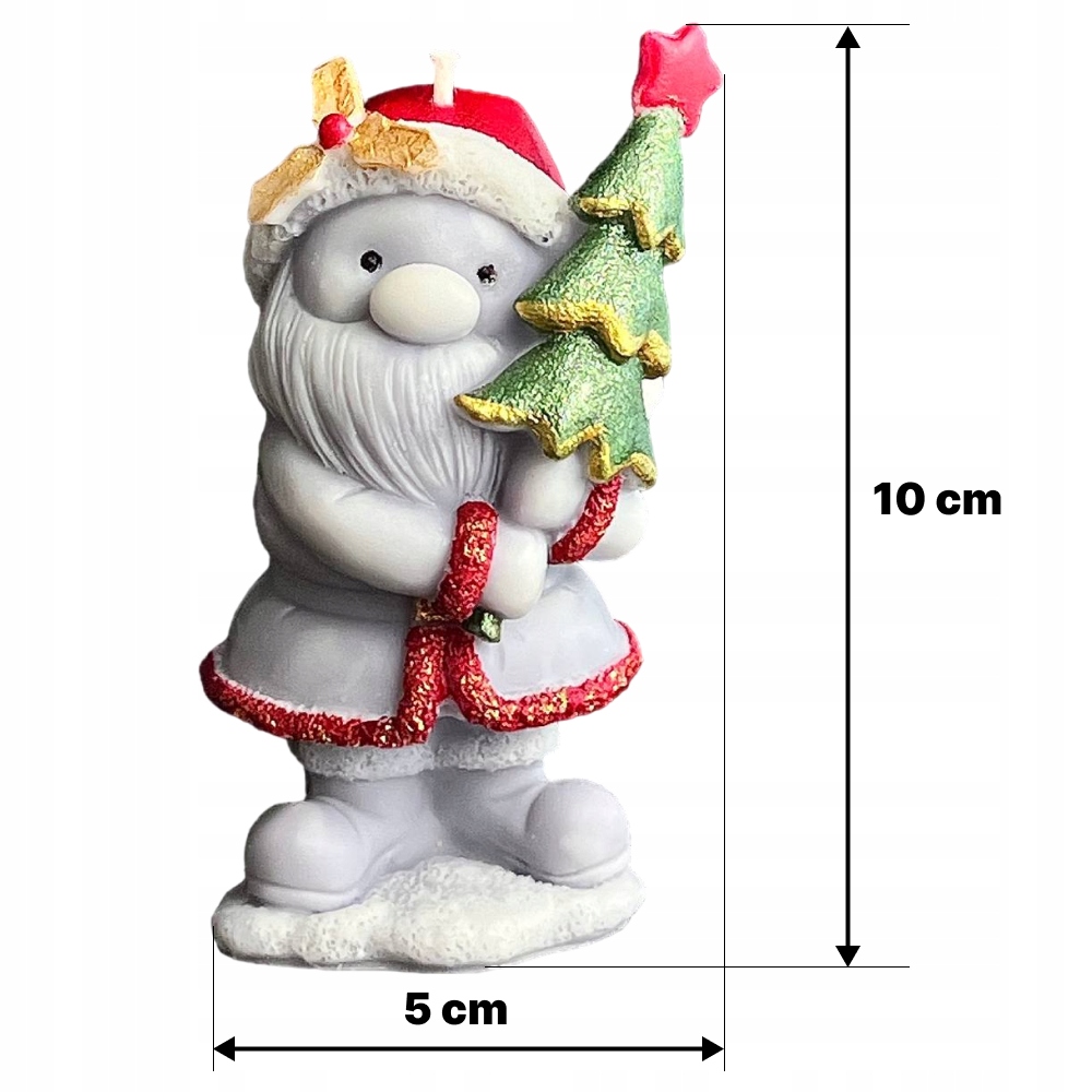 ŚWIECA Z WOSKU PSZCZELEGO ŚWIĘTY MIKOŁAJ Z CHOINKĄ 1 SZT