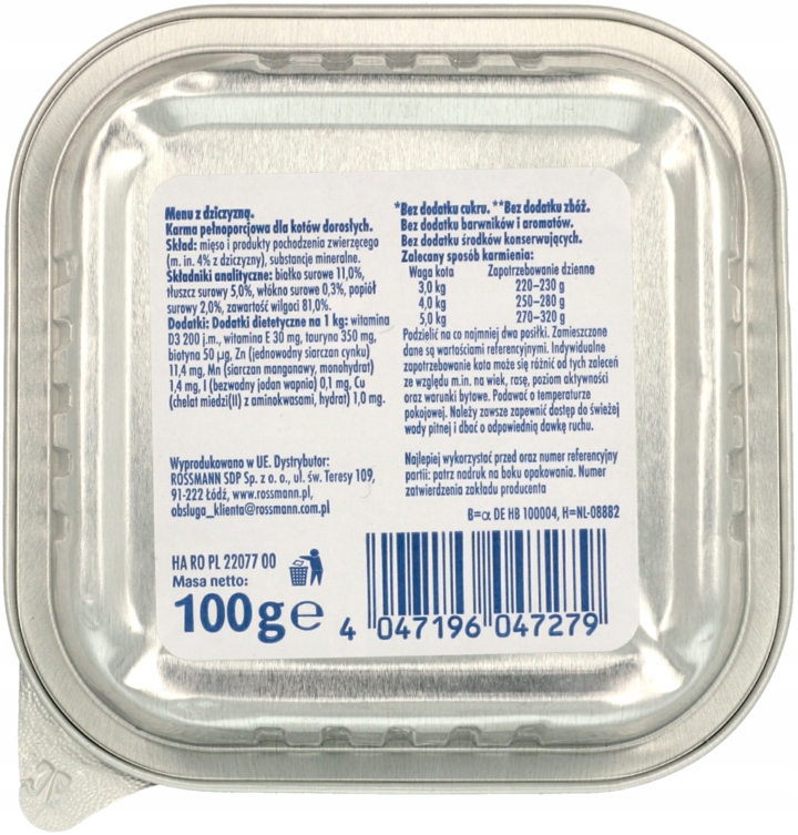 WINSTON MOKRA KARMA DLA KOTÓW Z DZICZYZNĄ 100 G