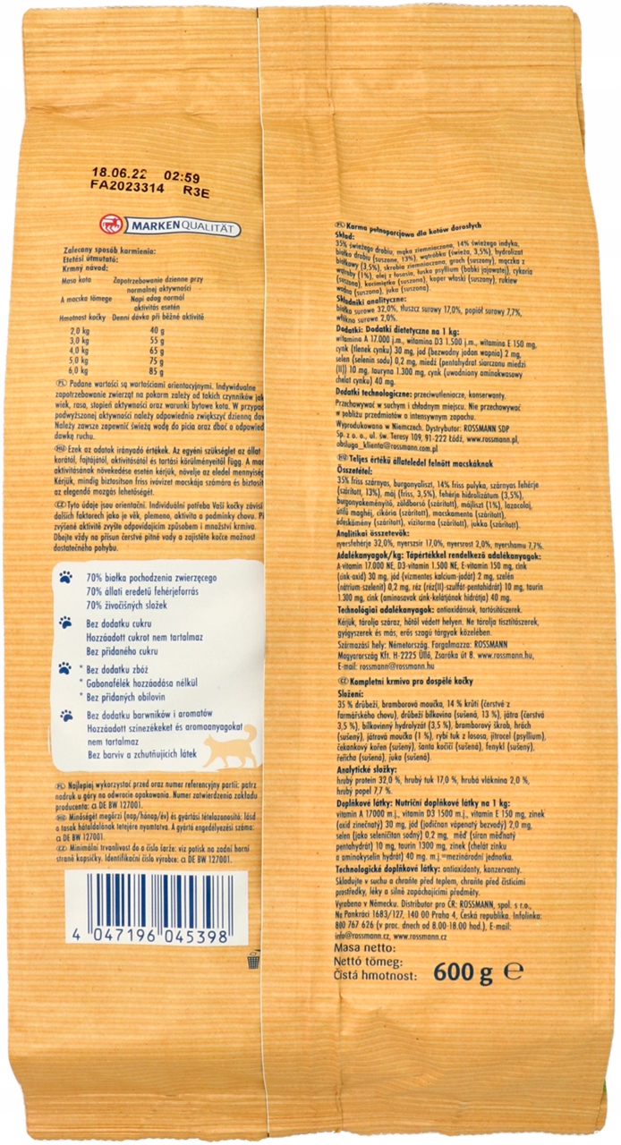 WINSTON SUCHA KARMA DLA KOTÓW Z INDYKIEM 600 G