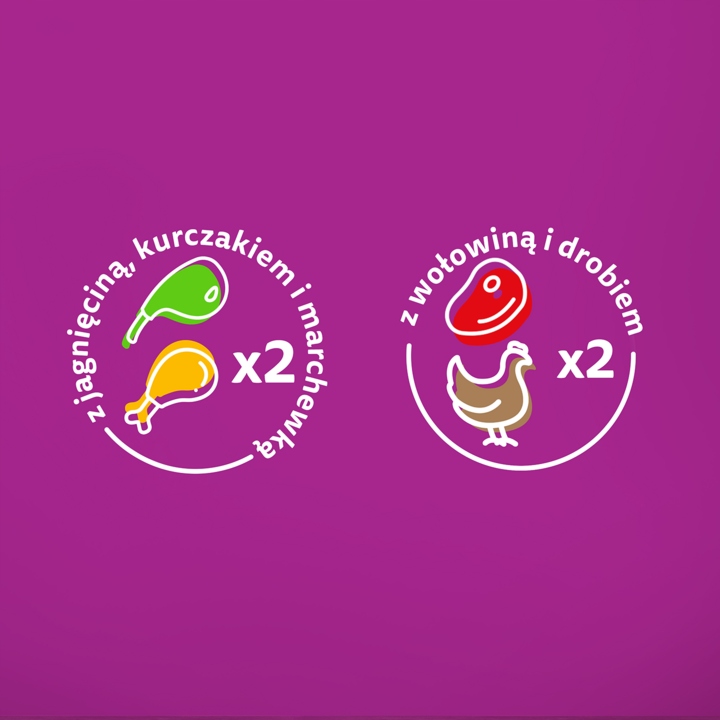 WHISKAS TASTY MIX MOKRA KARMA DLA KOTA WIEJSKIE SMAKI W SOSIE 4 X 85 G