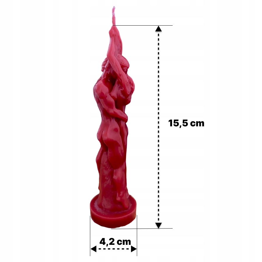 CZERWONA ŚWIECA KOCHANKÓW PARA KOCHANKÓW DO RYTUAŁÓW Z WOSKU PSZCZELEGO