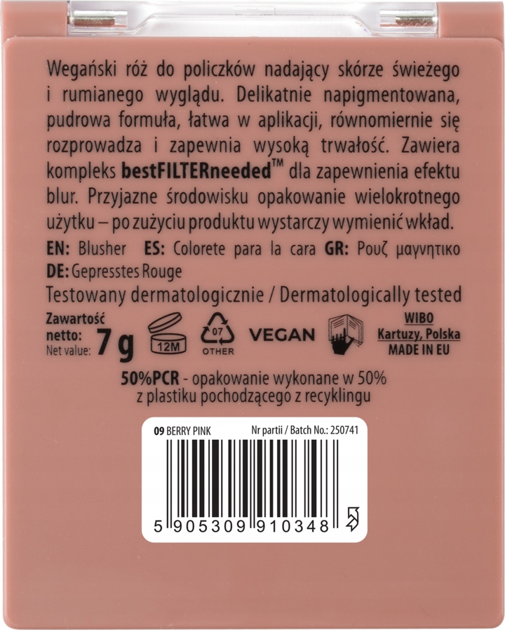 NAM TOUCH OF COLOR RÓŻ DO POLICZKÓW NR 09 BERRY PINK 7 G