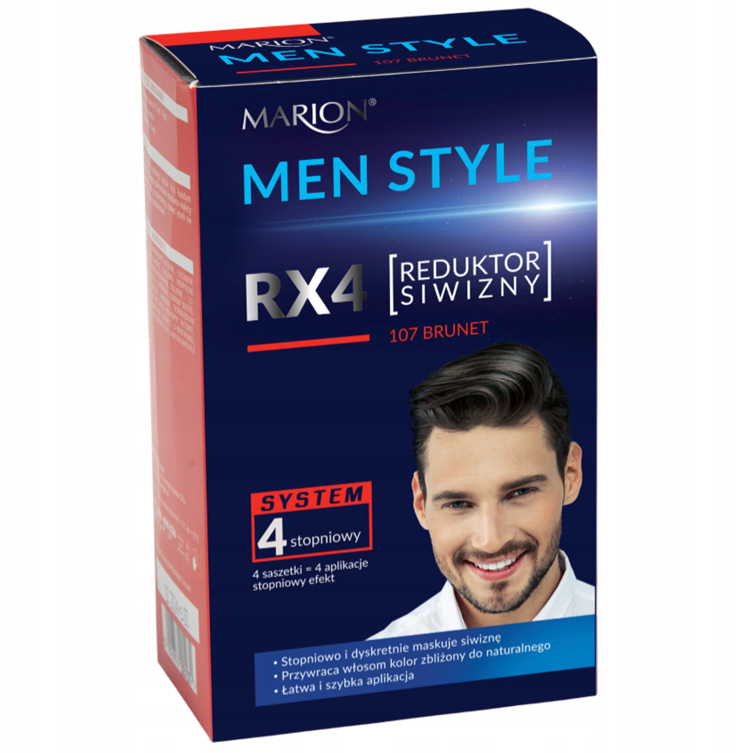 MARION MEN STYLE RX4 ODSIWIACZ REDUKTOR SIWIZNY 107 BRUNET 4X15ML