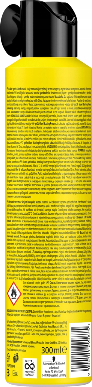 GOT2B GLUED BLASTING FREEZE LAKIER DO WŁOSÓW POZIOM UTRWALENIA 6 300 ML