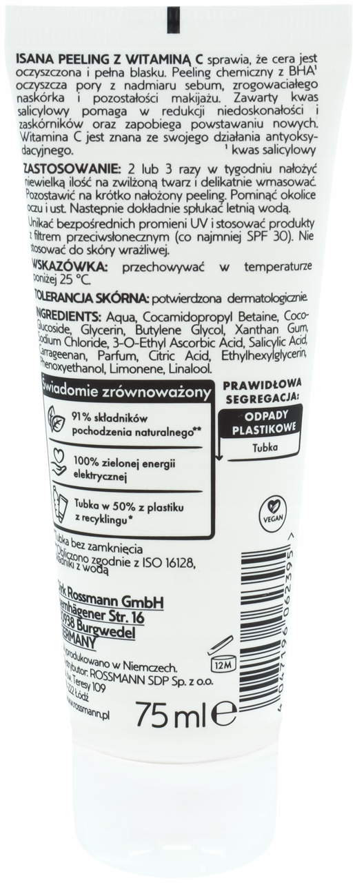 ISANA PEELING DO TWARZY Z WITAMINĄ C 100 ML