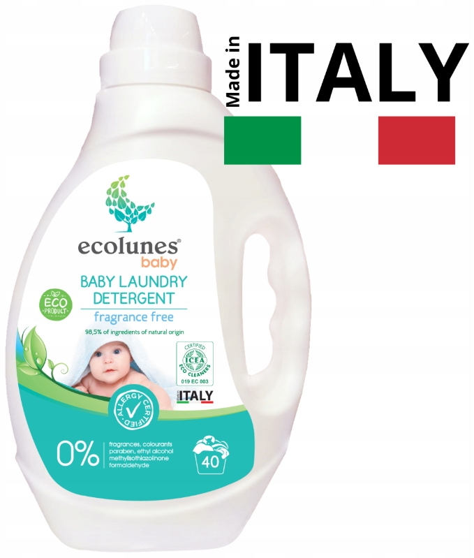 ECOLUNES HIPOALERGICZNY PŁYN DO PRANIA DLA DZIECI BEZZAPACHOWY 2000 ML