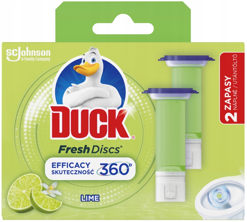 DUCK FRESH DISCS KRĄŻEK DO WC LIMONKA 2 X 36 ML