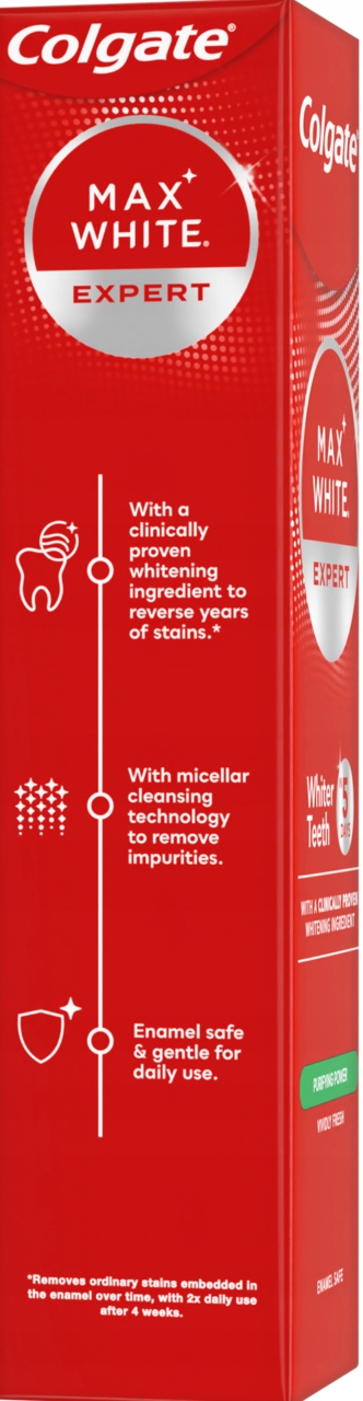 COLGATE MAX WHITE EXPERT PASTA DO ZĘBÓW WYBIELAJĄCA 75 ML