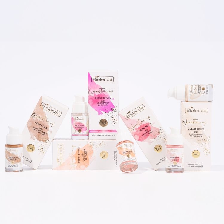 BIELENDA BOOST ME UP COLOR DROPS BAZA UPIĘKSZAJĄCA DO TWARZY 3W1 RÓŻ 15 ML